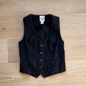 Black Vere • Black Denim Button-Up Vest